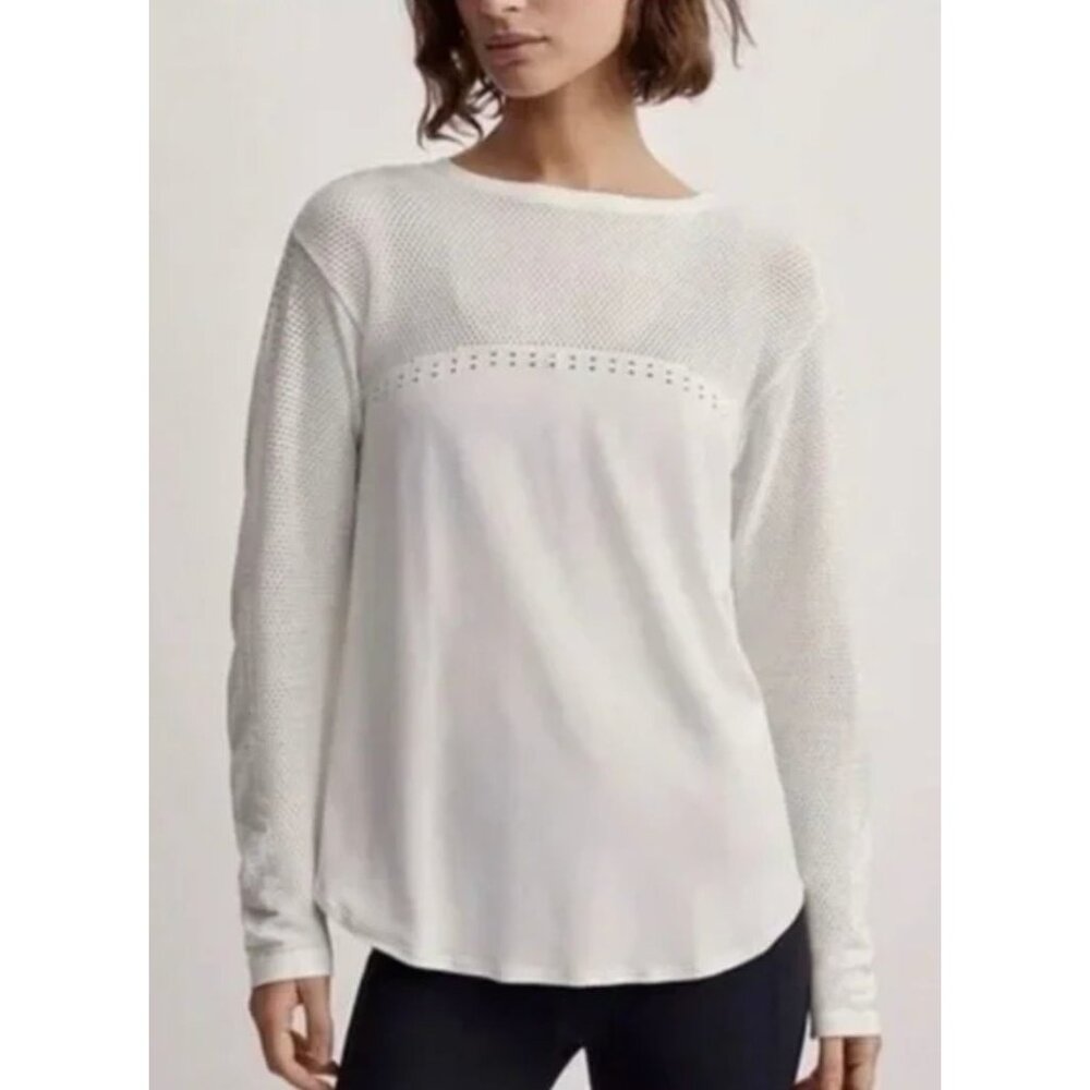 NWT Varley Long Sleeve Top Shirt Merrick Long Sleeve Top Snow White-sz XXS/XS